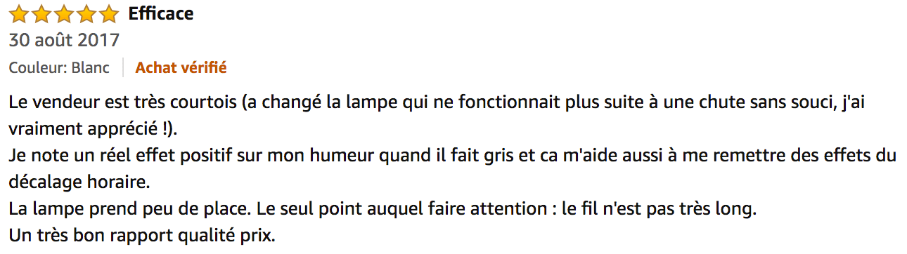 commentaire Klarstein Blue Sun